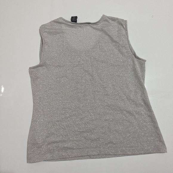 Apostrophe, Sparkly Silver Tank, XL - Picture 3 of 4